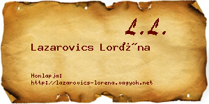 Lazarovics Loréna névjegykártya
